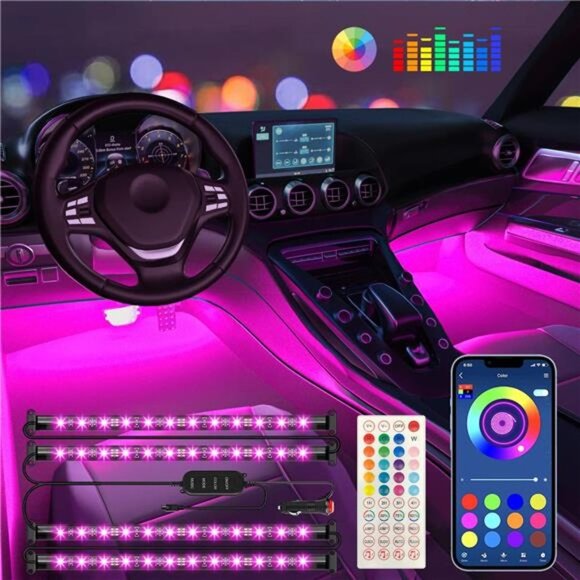 Interior Car Lights Keepsmile Car Accessories Car Led Lights APP Remote Control - Picture 1 of 7